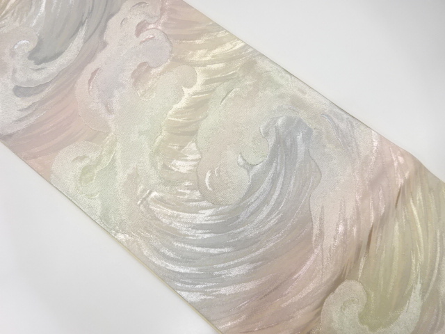 アンティーク　荒波模様織り出し袋帯（着用可）